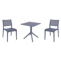 Ares Dining Set with Sky 27" Square Table Dark Gray S009108-DGR