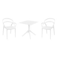 Mila Dining Set with Sky 27" Square Table White S085108-WHI